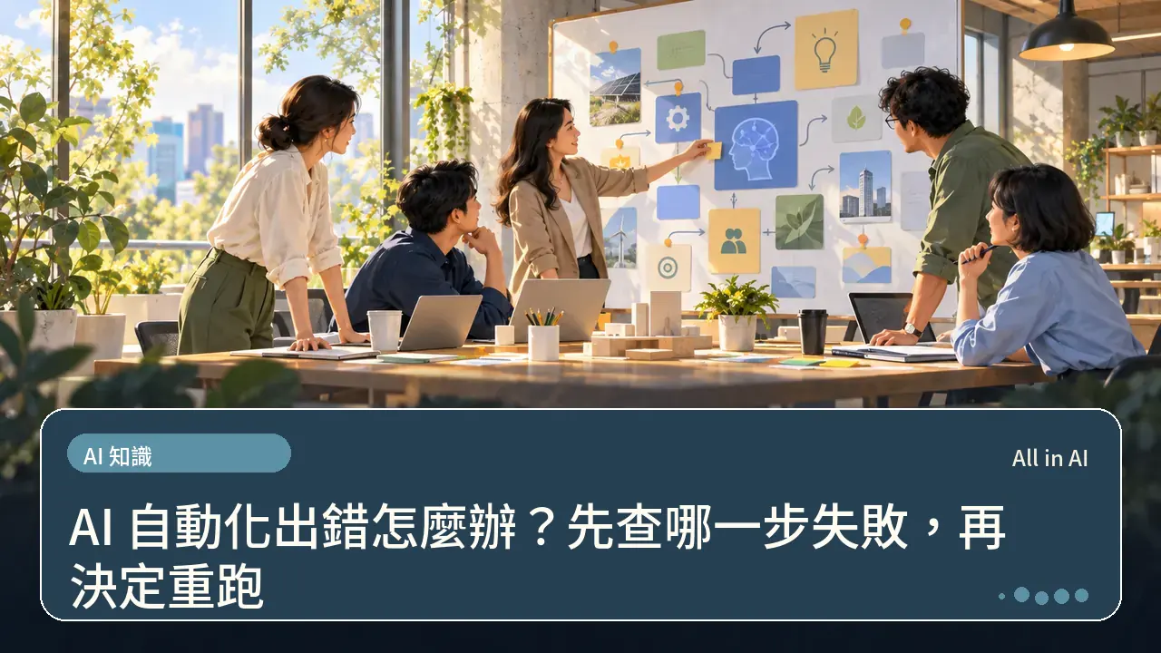AI 自動化出錯怎麼辦？先查哪一步失敗，再決定重跑主題插畫