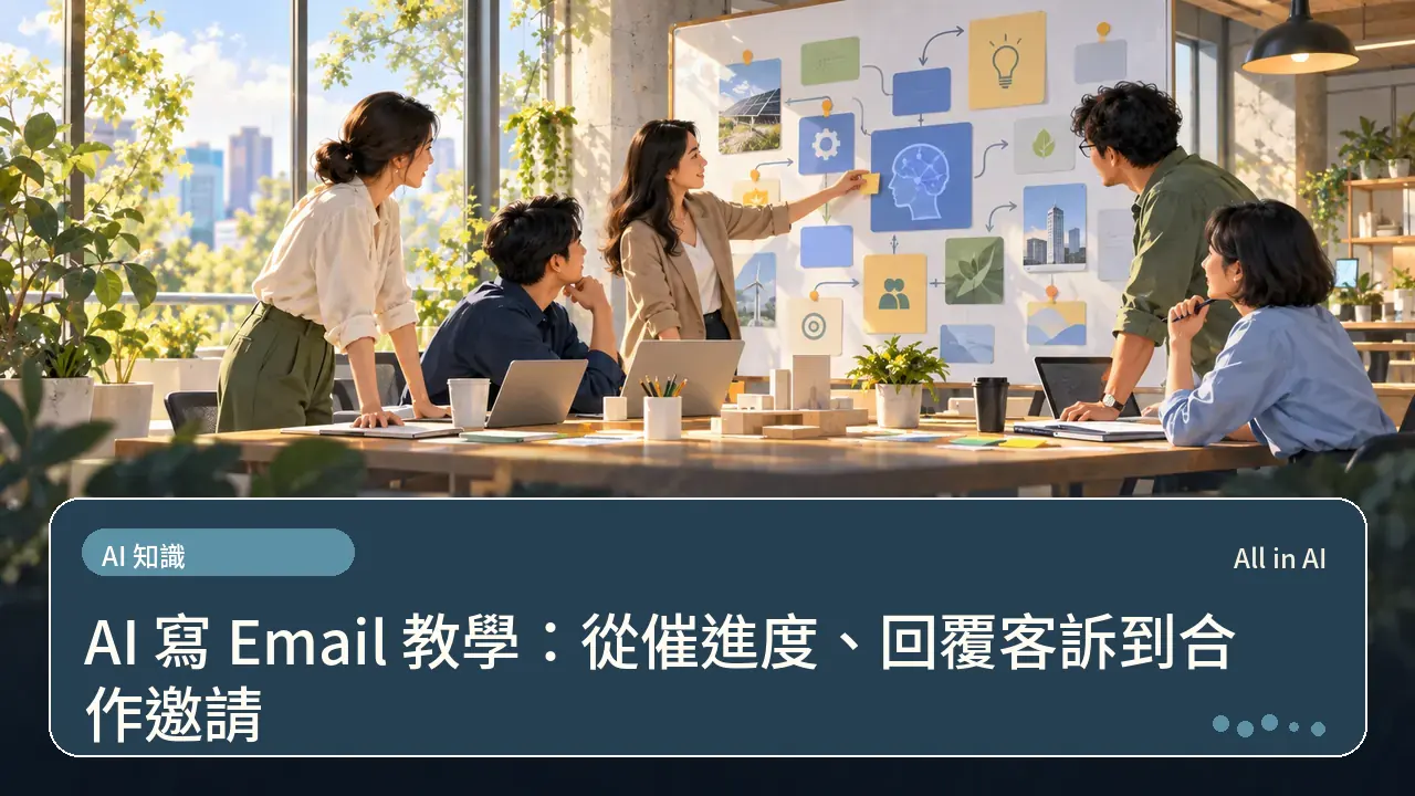 AI 寫 Email 教學：從催進度、回覆客訴到合作邀請主題插畫