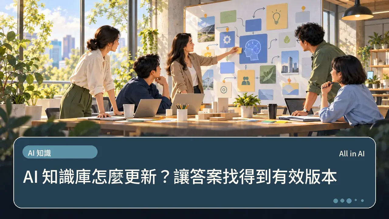 AI 知識庫怎麼更新?讓答案找得到有效版本主題插畫