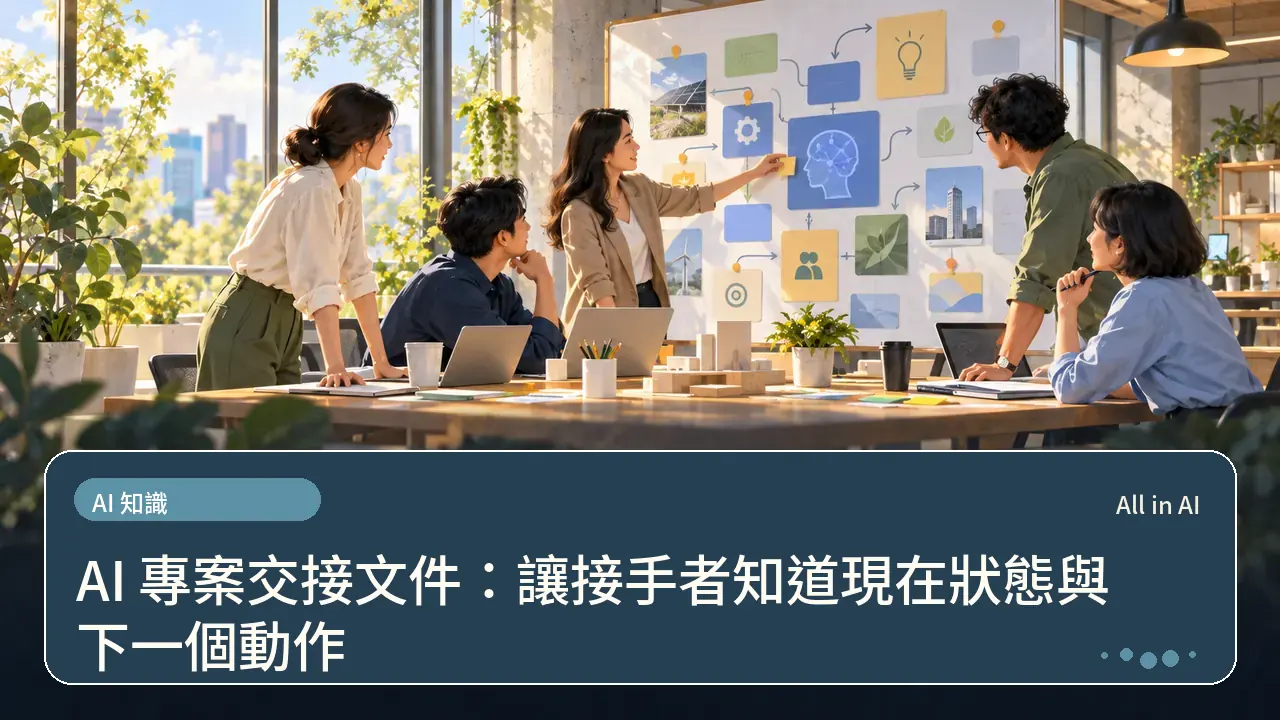 AI 專案交接文件：讓接手者知道現在狀態與下一個動作主題插畫