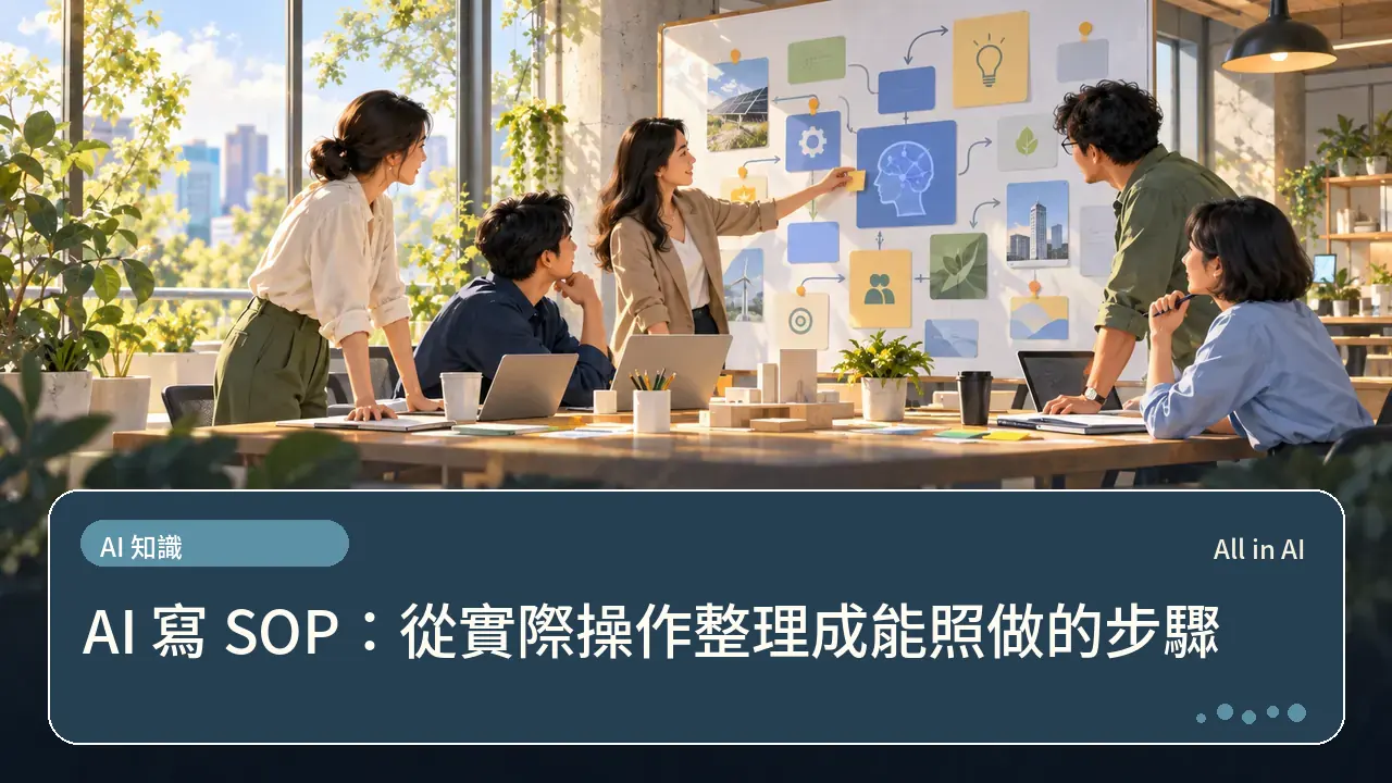 AI 寫 SOP:從實際操作整理成能照做的步驟主題插畫