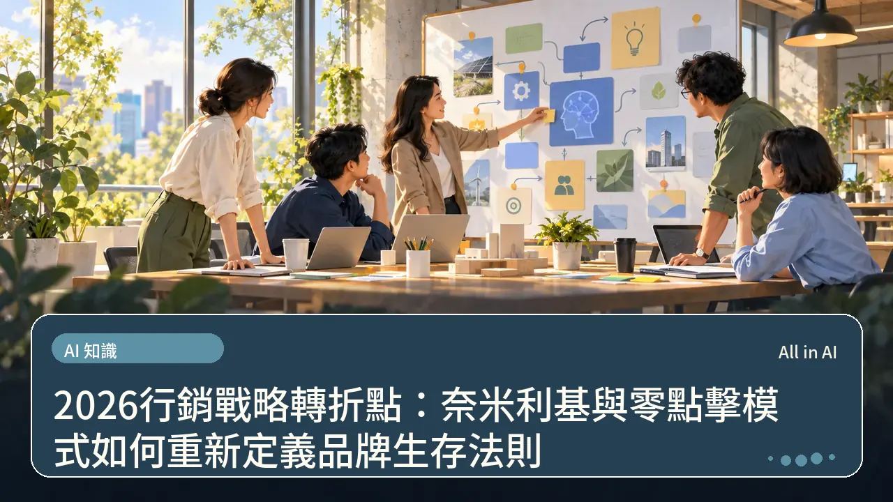 2026行銷戰略轉折點:奈米利基與零點擊模式如何重新定義品牌生存法則主題插畫