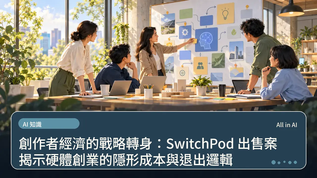 創作者經濟的戰略轉身：SwitchPod 出售案揭示硬體創業的隱形成本與退出邏輯主題插畫