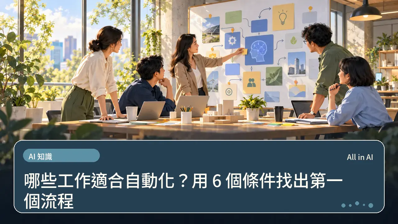 哪些工作適合自動化？用 6 個條件找出第一個流程主題插畫